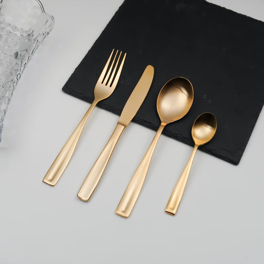 Lunaro Matte Gold Cutlery Set