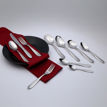 Hammered 12 Persons Cutlery Set
