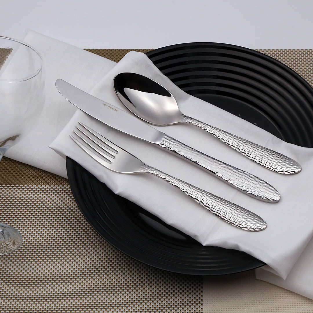 Hammered 12 Persons Cutlery Set