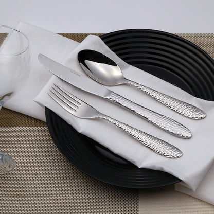 Hammered 12 Persons Cutlery Set