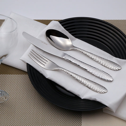 Hammered 12 Persons Cutlery Set