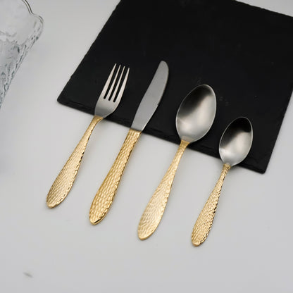 Hammered 12 Persons Cutlery Set