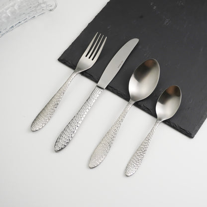 Hammered 12 Persons Cutlery Set