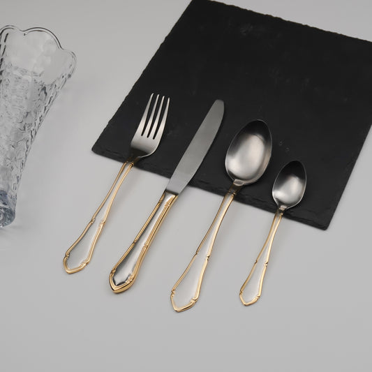 Rialto Matt Gold Cutlery Set